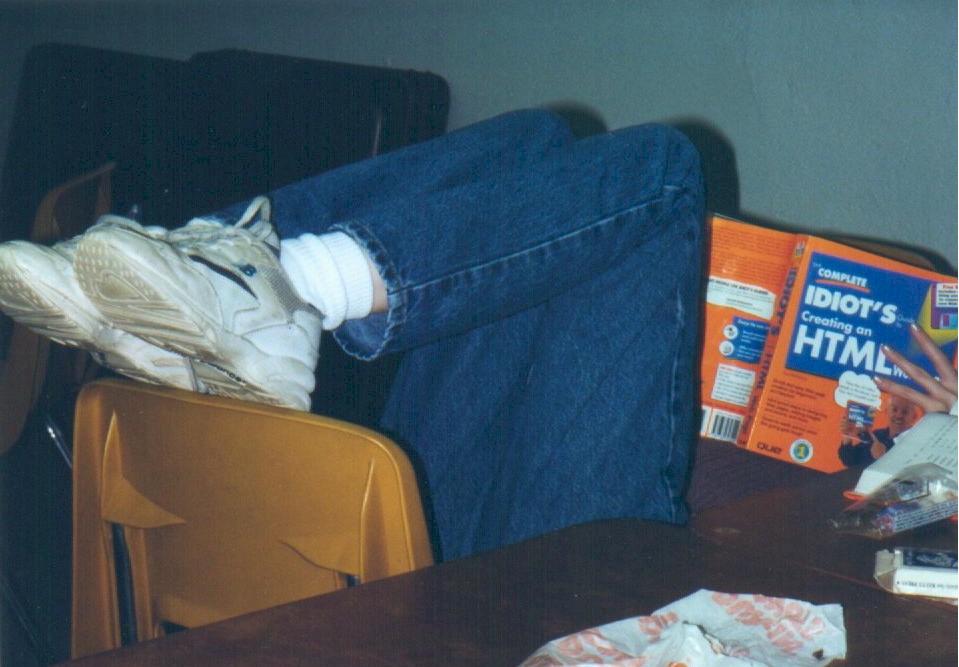 Mary's usual reading posture.