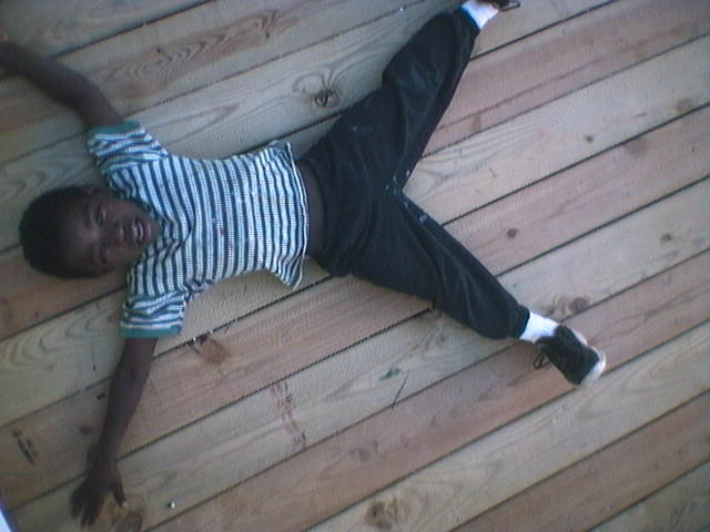 Ray Ray on the new deck, Fall 2000